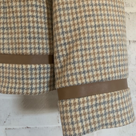 Vintage Pendleton Women’s 100% Wool Zip Up Jacket with Leather Trim Size 14W - Picture 2 of 4